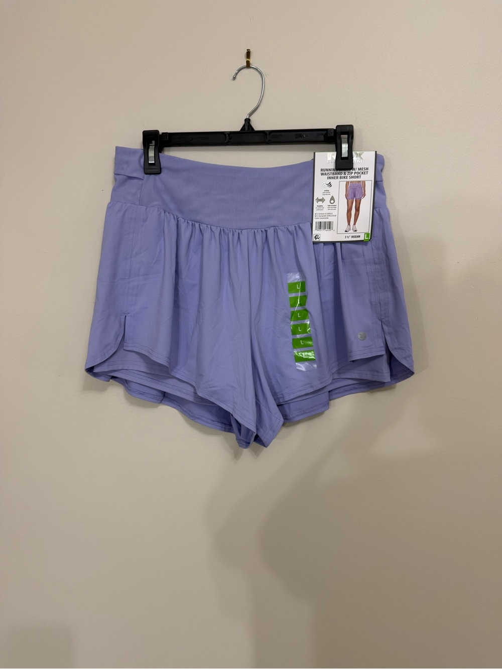 RBX Women’s Sz L Running Shorts w/ mesh waistband & Zip Pocket Inner Bike Shorts